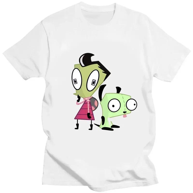 Invader Zim Graphic Tshirt Kawaii Zim Image Men Women Retro Shir Fashion Tee Cute Print Cartoon T Shirt Creativity Shortsleev