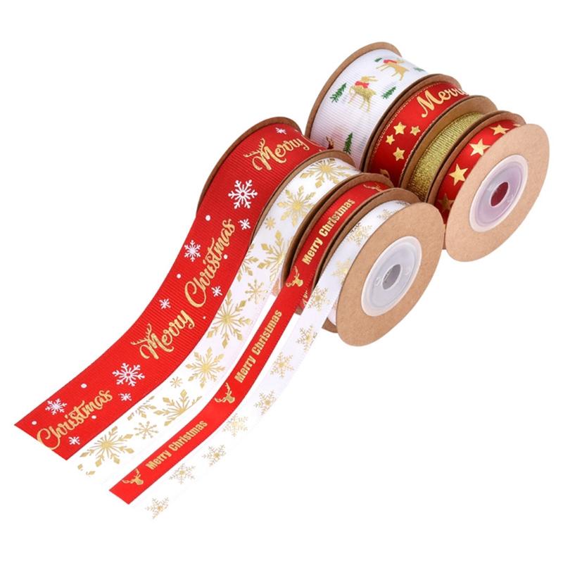 Buy Polyester Printing Christmas Grosgrain Ribbons DIY Xmas Party ...