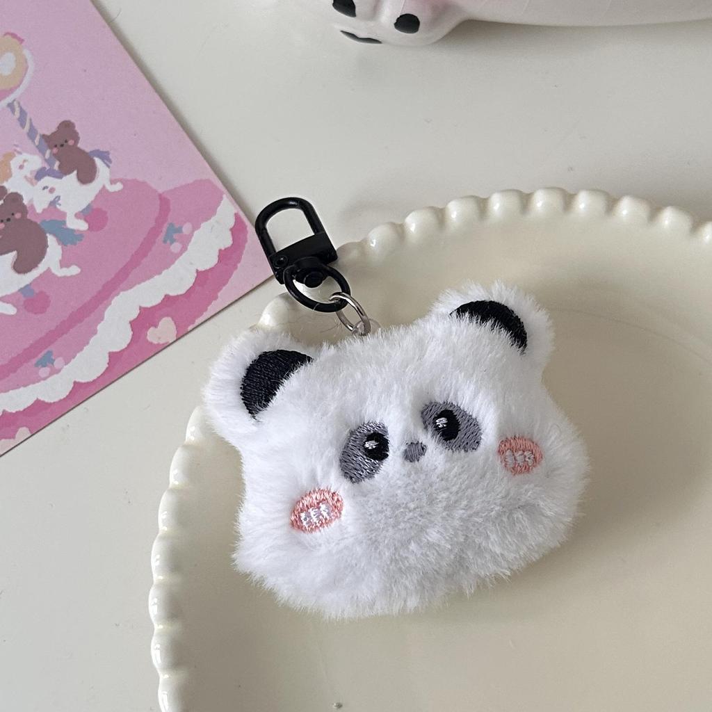 Cartoon Plush Keychain: Cute Rabbit, Panda, Pig Fluffy Pendants for Girl's Schoolbag Decoration