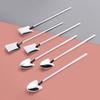 1/2pcs Set Stainless Steel Shovel & Point Spoons Coffee Tea Spoon Ice Cream Dessert Tip Scoops Cutlery Tableware SetKitchenTools