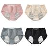 Simple Cotton Menstrual Panties Middle Waist 3 Layer Waterproof Period Briefs Soft High Elastic Physiological Pants Daily Sports
