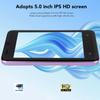 5.0in 3G Smart Phone 4GB RAM 32GB ROM Face Recognition Dual Card Dual Standby Smartphone for Android 10 100‑240V Purple