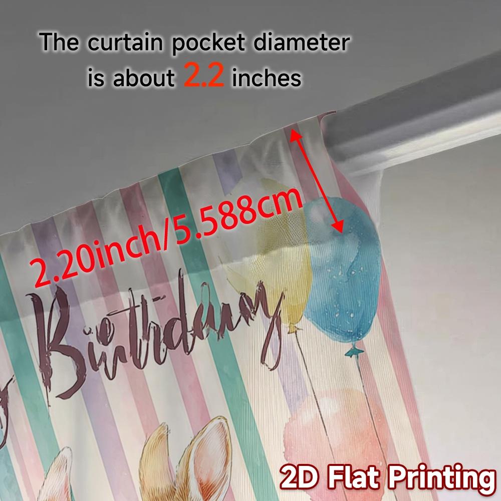 2pcs   2D FLAT PRINTING Curtains (Without Rod) BirthdayBunnies Fashionable Modern Curtains Fabric Curtains Holiday Use for