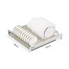 Stainless Steel Pull-Out Dish & Bowl Storage Rack for Kitchen Cabinets