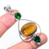 Natural Tiger Eye, Diopside 925 Sterling Silver Jewelry Pendant 2.64" AP-14567