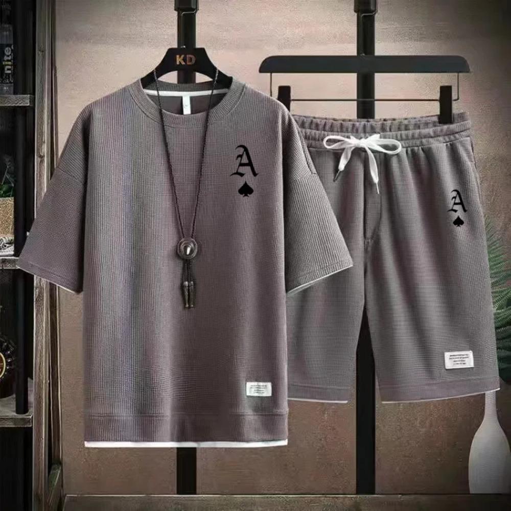 Modischer lässiger Herren-Sportanzug kurzärmeliges T-Shirt und Outdoor-Sommer-Sporthose zweiteiliges Set täglich lässig
