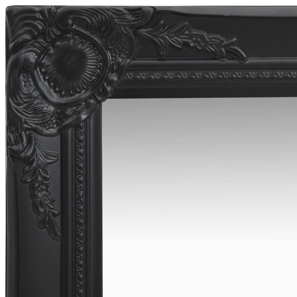 Baroque Style Wall Mirror 40x40 cm Black