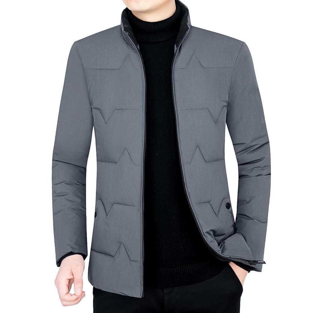 2025 Winter Heren High-End Gewatteerde Katoenen Jas: Dikke, warme buitenkleding voor vaders van middelbare leeftijd