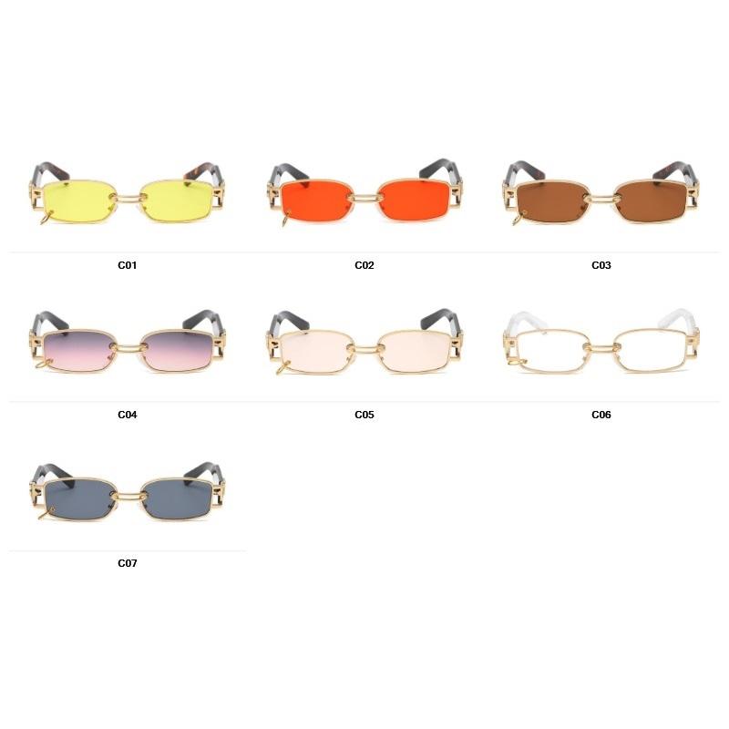 Newest Hip Hop Designer Sunglasses For Men And Women Rap Fashion Square Gold Metal Frame Luxury Woman Hiphop Glasses