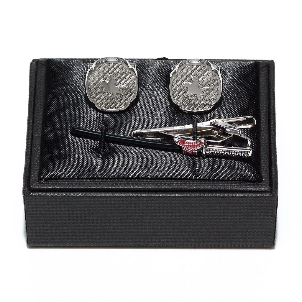 Tie MASAMUNE Masamune Tie Set Tie Set [Fortuna Tokyo] Pin/Cufflinks 19. Pin/Cufflinks Men's FT-TPCU19 Black/Silver Pin/Cufflinks
