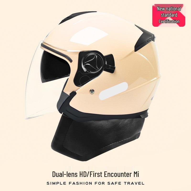 AD Unisex Electric Motorcycle Helmet - Winter Warmth, All-Season Safety, 3C Certified Half Helmet for Scooters