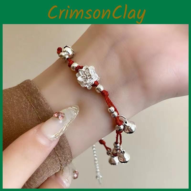 Retro Bell Lotus Bracelet Handwoven For Women And Men Artistic Jewelry