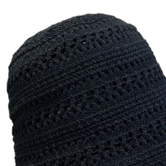Women Hat Breathable Hollow Pure Color Summer Basin Design Fisherman Hat Outdoor