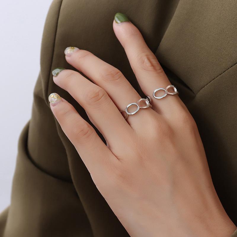 Personalized Versatile Hollow Open Ring - New 2023 Titanium Steel Couple Style Jewelry. Size 7