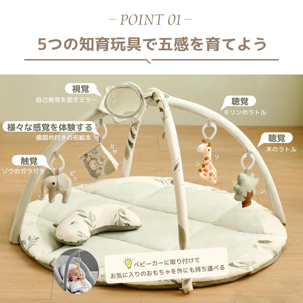 Fortella Baby Gym Play Gym Baby Gym Baby Newborn Playmat Toy Merry 0 Months 5 Months 1 Year Old Educational Toy Popular Baby Gift Gift Baby Gym (Sage