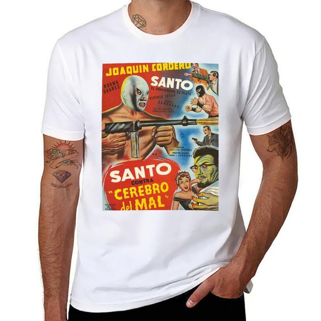 Santo Contra Cerebro Del Mal TShirt Classic Graphic Short Sleeve Top