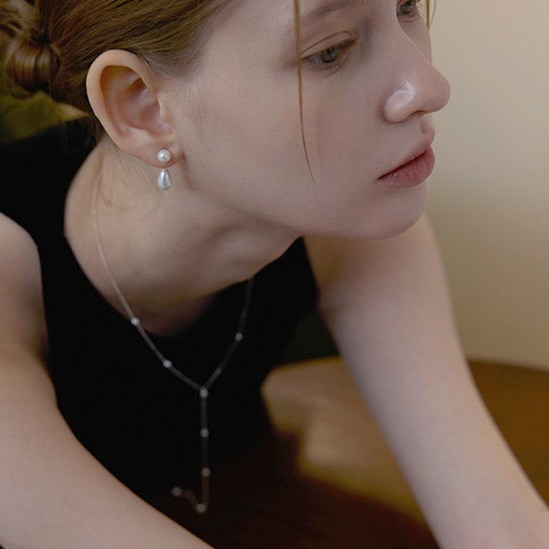 Lewe Teardrop pearl two-way earring