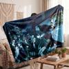 Demon Slayer Printed Flannel Blanket, Skin Friendly Warm Throw for Indoor Couch Bed Daily Use