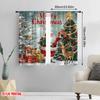 2pcs,2D Plane Printing Popular Curtain Panels Festive Wonderland Versatile Durable Polyester (without Rod) Decorations Inside