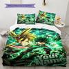 Name Custom Anime Mha Pattern Bedding Set Quilt Cover Pillowcase Home Decor Gift (1 * Duvet Cover + 2 * Pillowcase, Without Core)