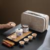 Yipan Mutton Fat Jade Ceramic Travel Tea Set