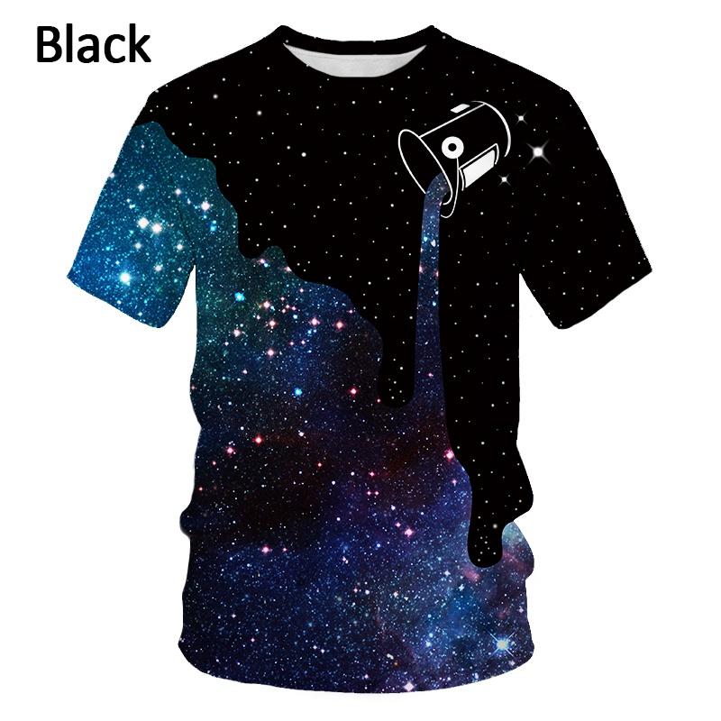 Barevné 3D potisk tričko Léto Unisex Móda Kulatý výstřih Krátký rukáv Vtipné tričko