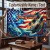 American Patriotic Theme Throw Blanket Custom Name Text Personalized Blanket Soft Cozy Blanket for Home Sofa Bed