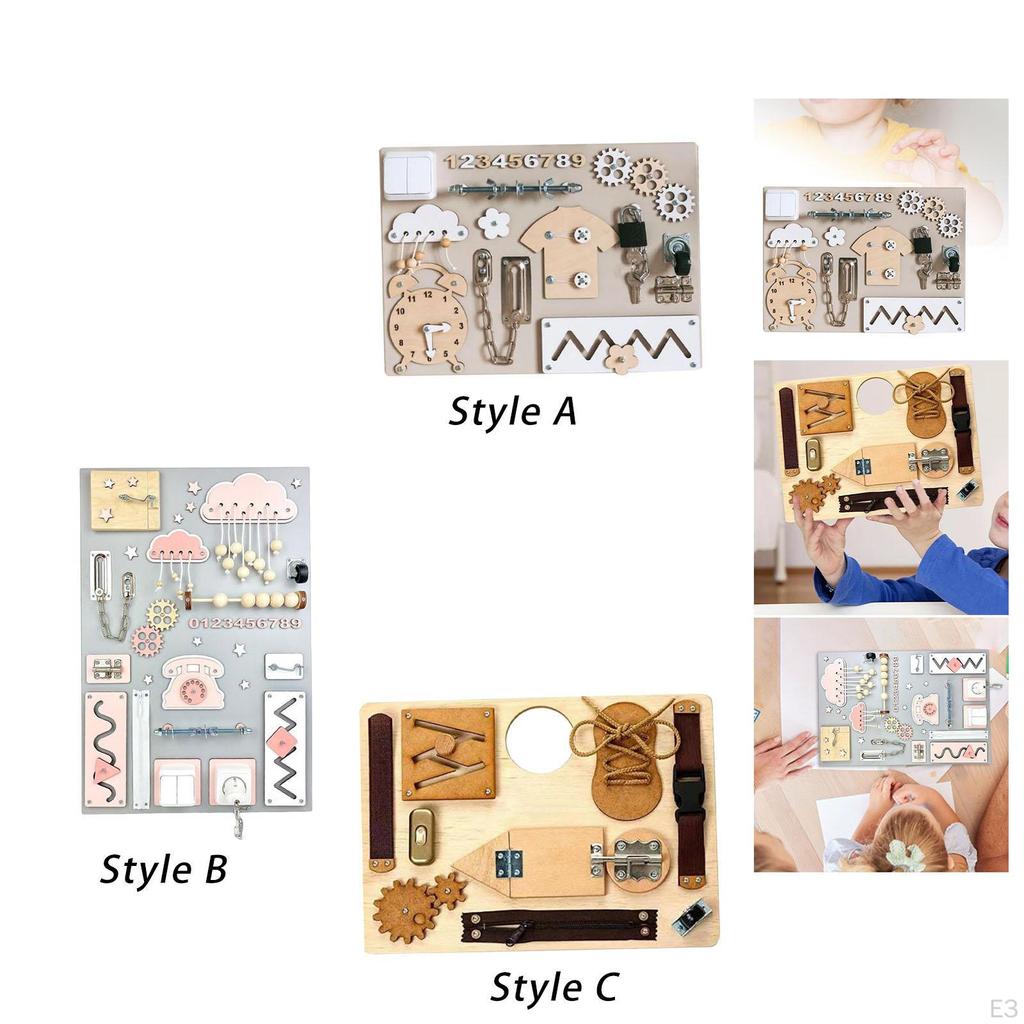 Creative Wooden Activity Board for Kids' Cognitive Development