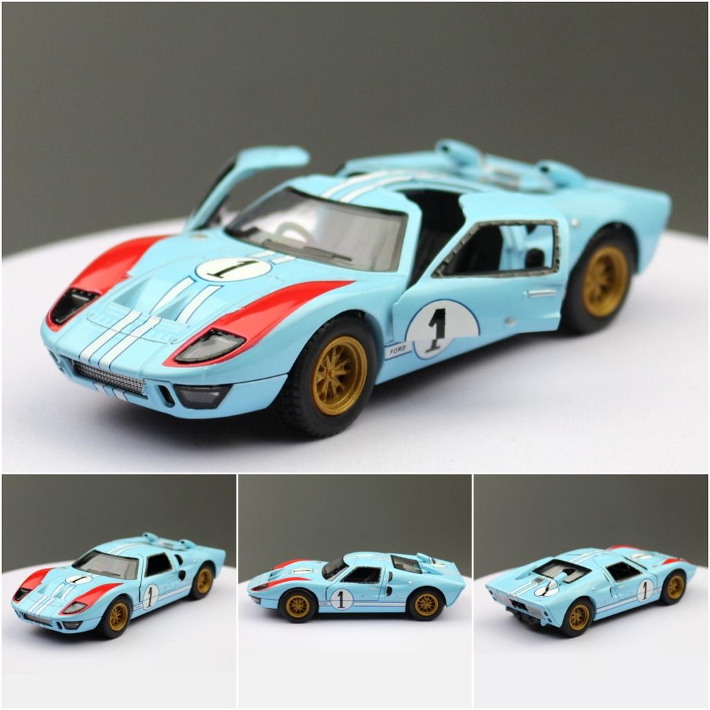 Toy Car Model 1/32 Scale 1966 Ford GT40 MKII Racing Rally Alloy Diecast Miniature Vehicle Collection Gift for Children Boy