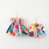 Set di abbigliamento estivo per bambine, top con bretelle, gilet floreale abbinato + pantaloni casual per bambini, completo per bambini piccoli