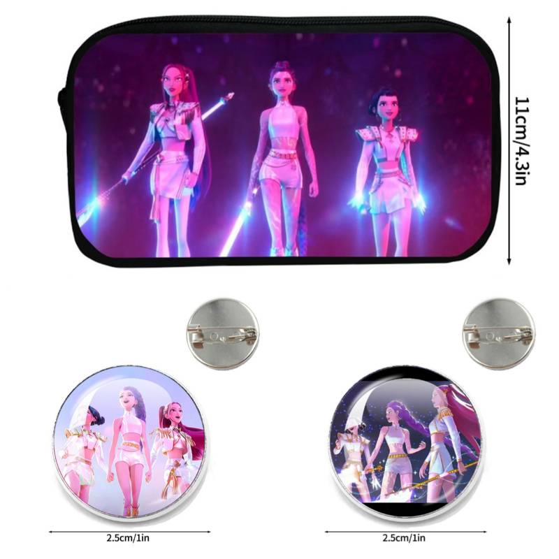 Dämonenjäger Federmäppchen Aufbewahrungstasche Cartoon Kpop D-Demon H Mädchen Federmäppchen Stifttaschen für Schüler Schreibtischzubehör