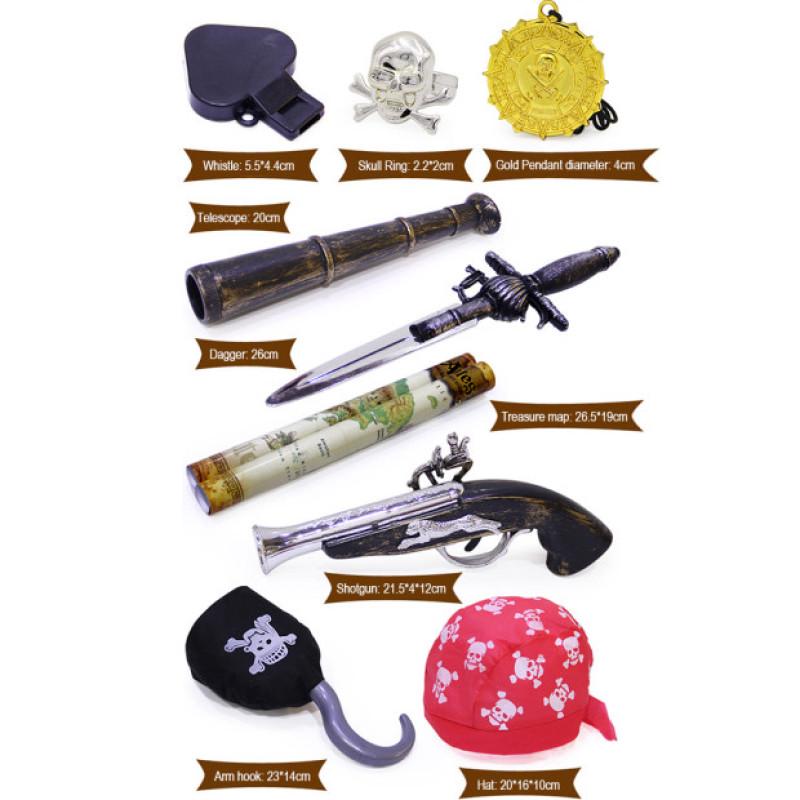 Halloween Piraten Spielzeug Kostüm Zubehör Set Verrücktes Spielzeug Schreiende Maske Gesichts Skelett Piraten Figur