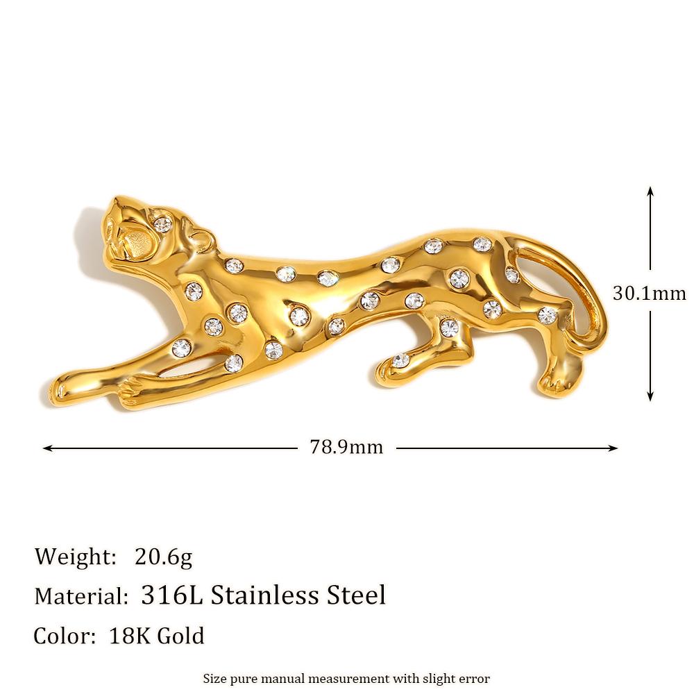 

MamacitaSlay Personalized Screaming Cheetah Lapel pins 18K Gold Plated Titanium brooches women s clothing Unisex Jewelry золотий