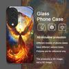 Aesthetic Phoenix Fire Feather Pattern Tempered Glass Phone Case for Huawei Nova 13 Pro 12 11 SE 10 P60 P40 Mate 40 50 60 Cover