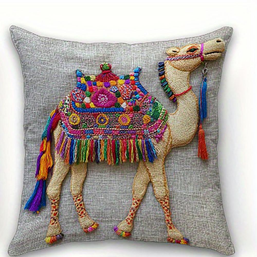1/4pcs Colorful Camel-Patterned Pillowcases for Comfort Sofa cushion cover home bedroom room decoration