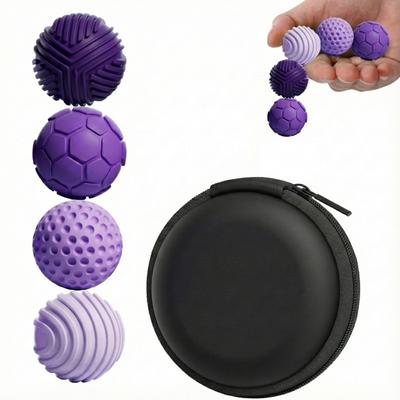 Silicone Sensory Fidget Stress Balls 4 Pack – Quiet Anxiety Relief Fidget Toy For ADHD, Autism, Adults Teens Office & Classroom