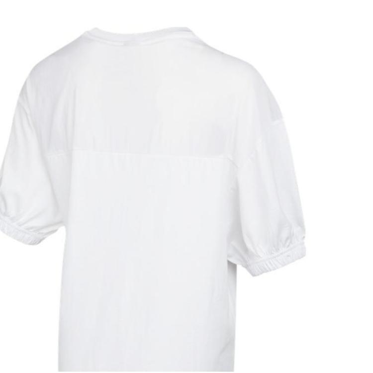 Puma Logo Embroidered Drawstring Casual Sports Short Sleeve Dress Women dresses White 532632-02