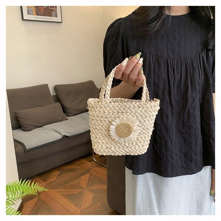 Trendy Mini Woven Tote Bag For Women Stylish Beach Vacation Accessory 2024