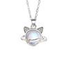 Women's Silver Jewelry Set Cat Earrings with Necklace 925 Sterling Silver Cute Kitty Birthday Valentine's Gift