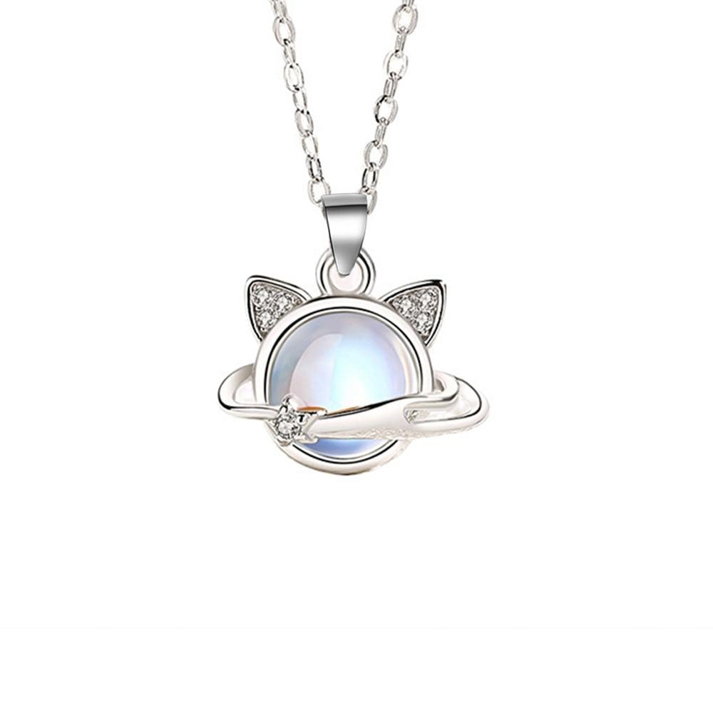 Women's Silver Jewelry Set Cat Earrings with Necklace 925 Sterling Silver Cute Kitty Birthday Valentine's Gift