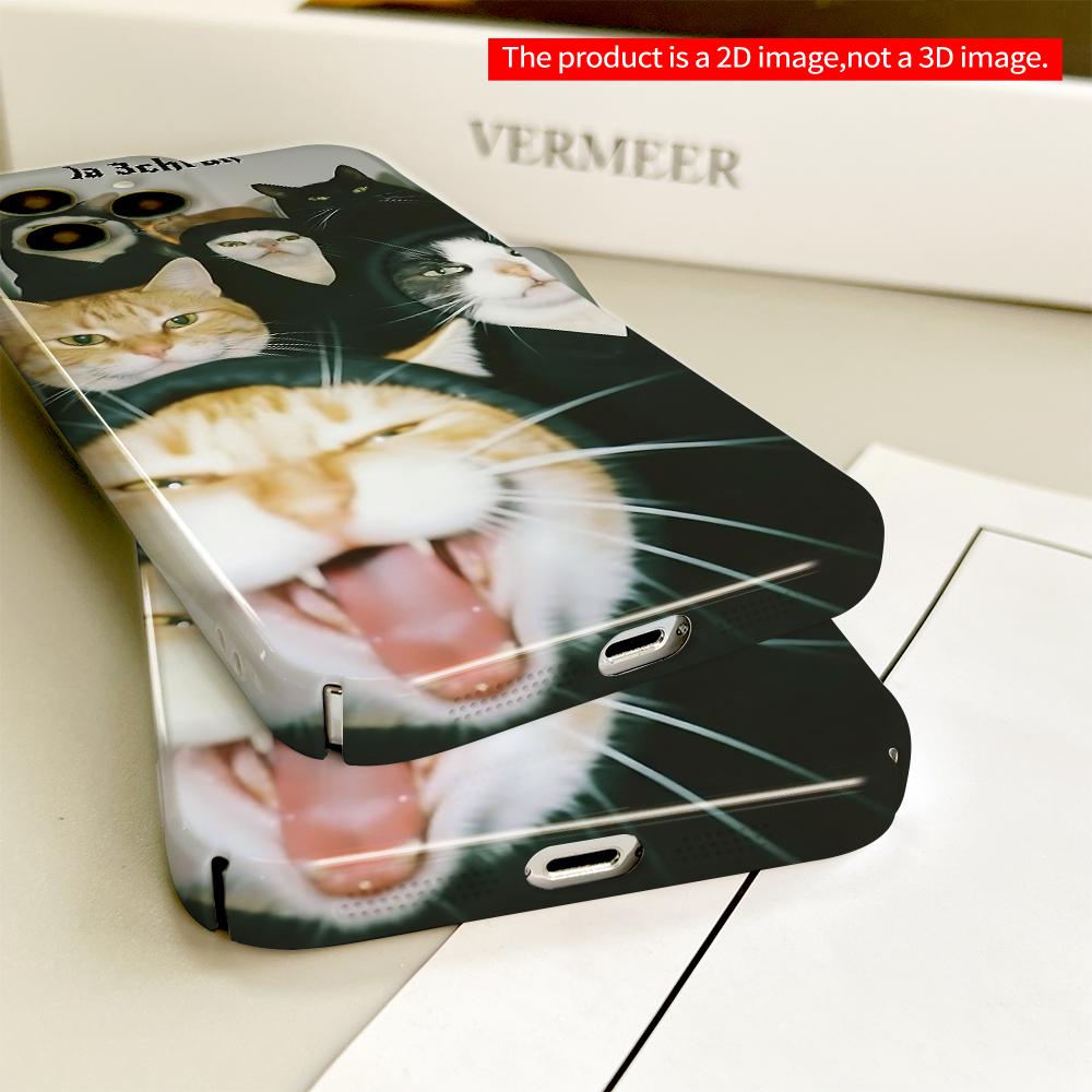Cats In Black Hoodies Group Photo All Inclusive Film Hard Phone Case, Compatible with iPhone 18 Pro Max 17 16 15 14 13 12 11
