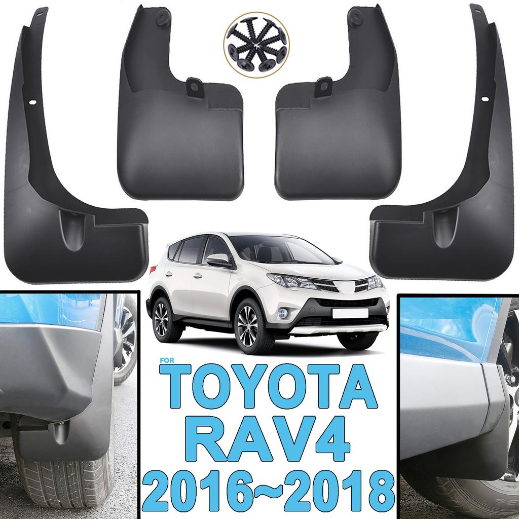 4Pcs Mud Flaps Fits Compatible For Toyota RAV4 2016 2017 2018 Mudflaps Splash Guards Mudguards Fender Liner Front Rear Set Molded Car Rims