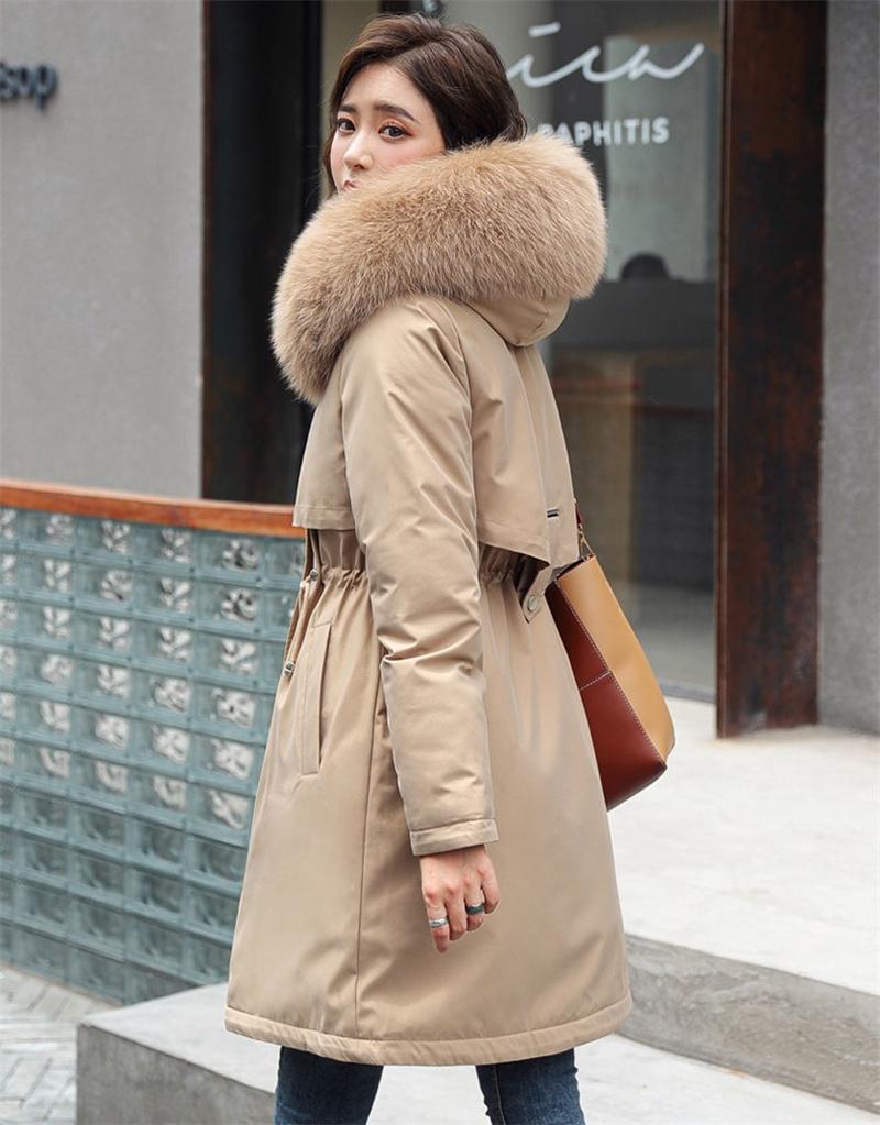 Winter Jacket  New Women Parka Clothes Long Coat Wool Liner Hooded Jacket Fur Collar Thick Warm Snow Wear Padded Parka