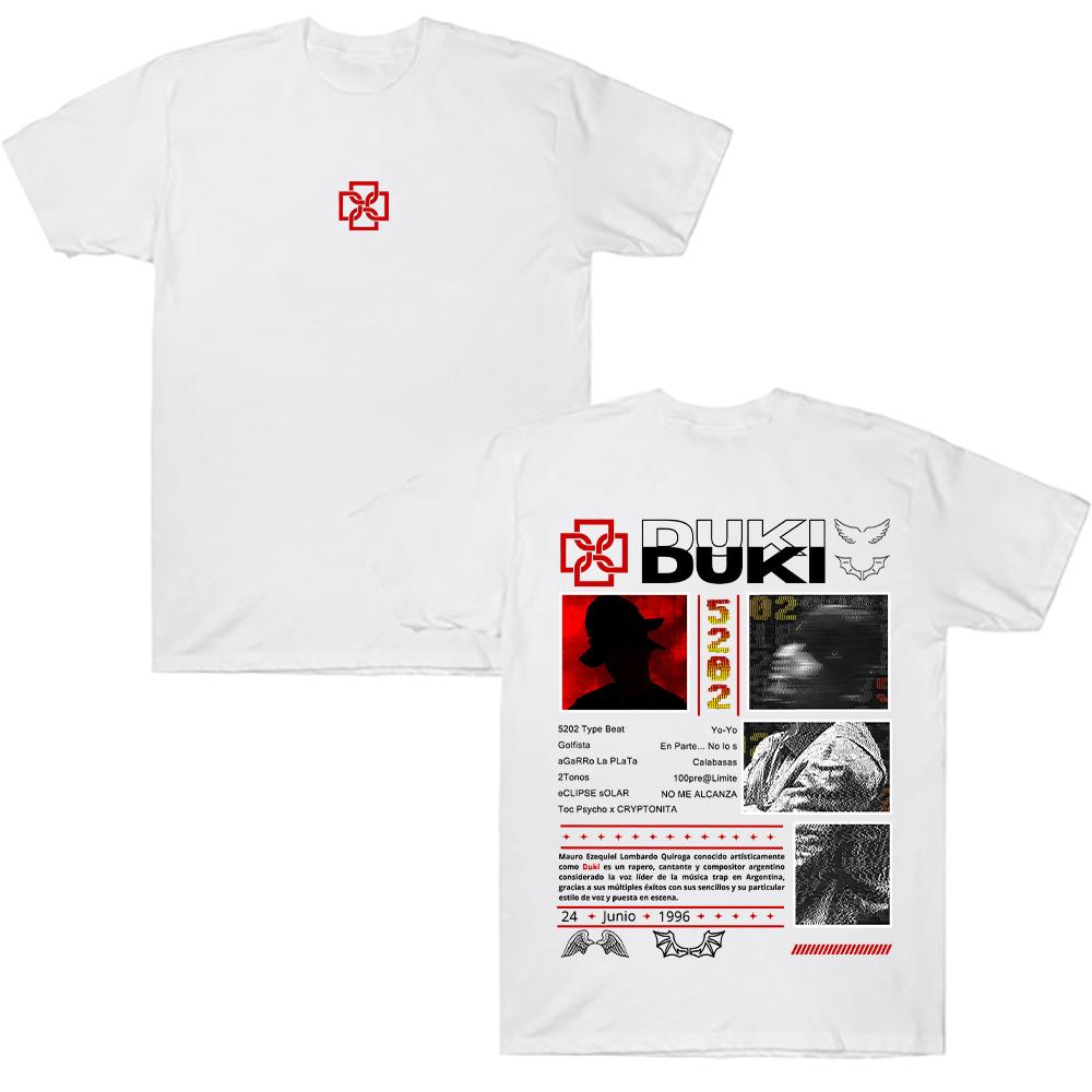 Rapper Duki 5202 Hip Hop T-shirts Vintage Casual Streetwear Duki Fan Merch Tee Unisex Cotton Breathable Clothing High Street Top