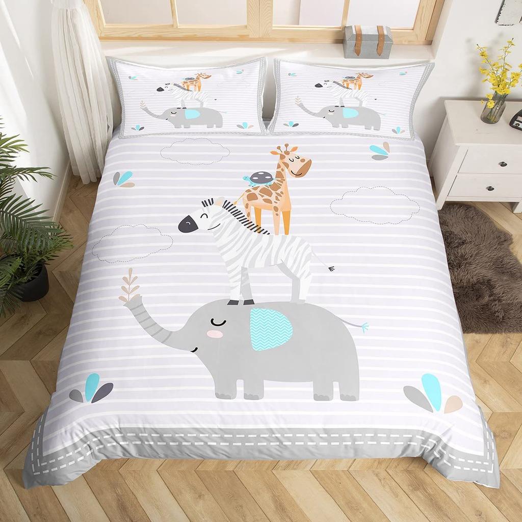 Color Elephant 3D Bedding Home Textiles Three-piece Set Bedding Duvet Cover
