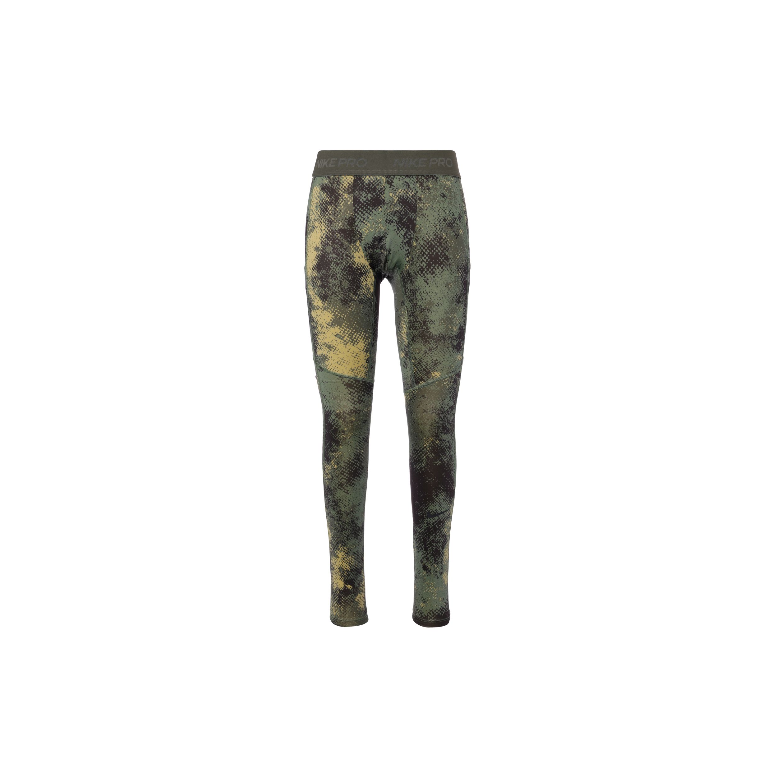 

Nike Pro Dri-FIT Smooth Moisture-Wicking Soft Elastic Slim Fit Camouflage Sports Long Pants Men bottoms Oil-Green Medium-Olive Black FZ0739-386 S