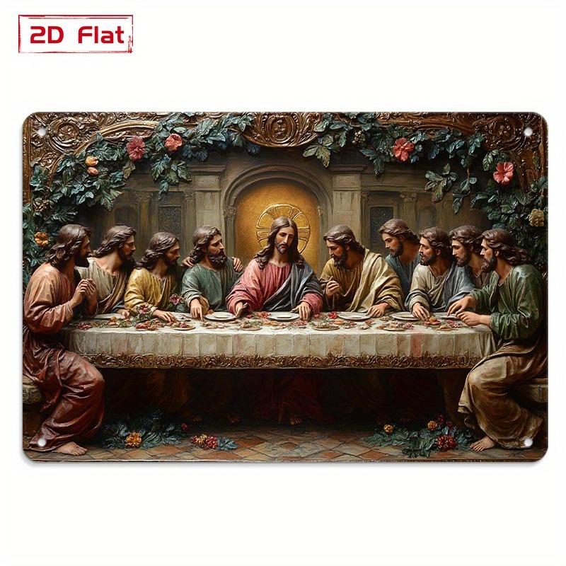The Last Supper Metal Wall Art Religious Aluminum Plaque for Living Room Vintage Decor 20x30cm(7.8x11.8inch)