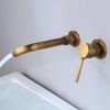 Modern Brass Wall Mounted Bathroom Basin Faucet Wall Sink Swivel Spout Bathtub Mixer Tap Crane Antique Bronze Finished