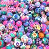 Neue 6mm 8mm 10mm 12mm Polymer Clay Blumenmuster Druckperlen Runde Lose Perlen Mixfarben für Schmuckherstellung DIY Armband