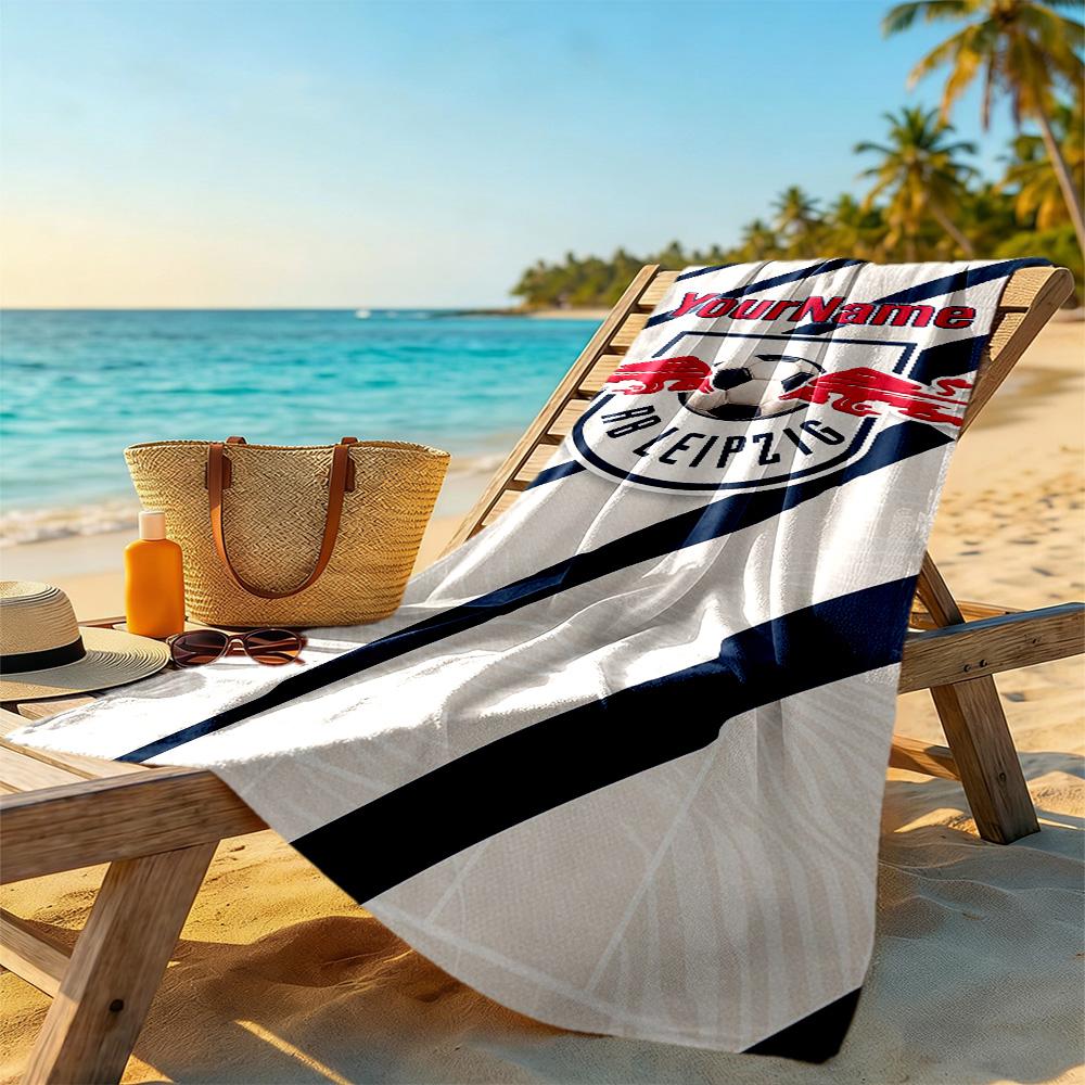 Rb Leipzig Customizable Name Beach Towel Soft Durable Quickdry Suitable For Sports Travel Swimming Yoga Bathroom Beach And Pool